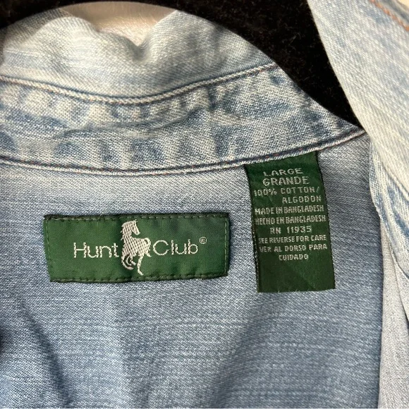 Hunt Club Denim Blue Button-Down Shirt - Picture 2 of 6